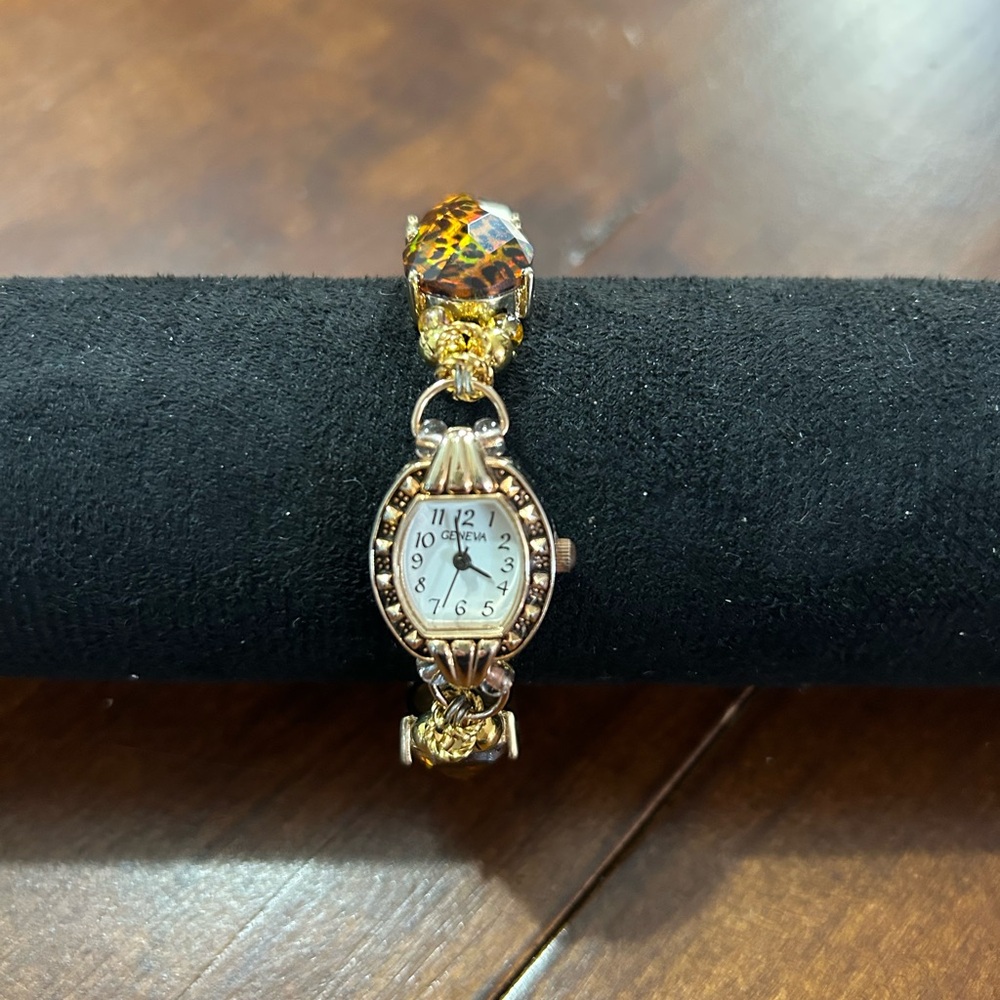 Elegant Gold and Brown handcrafted Beaded women’s Watch
